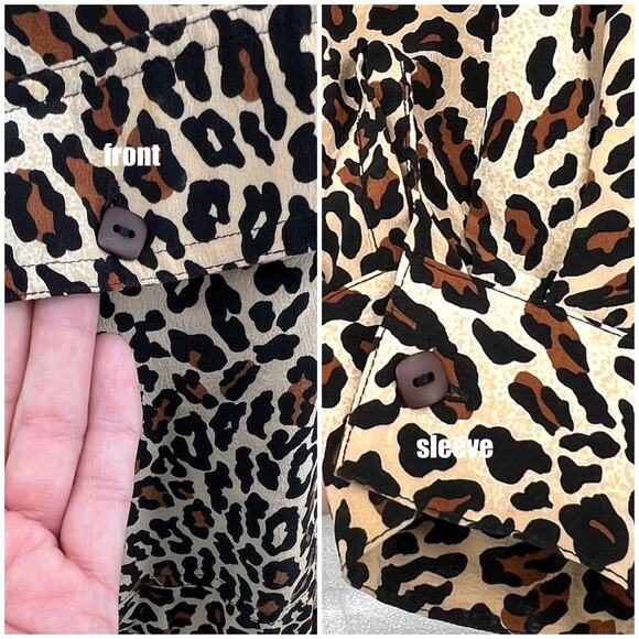 Vintage August Max Woman Women's XL Tunic Minidress 100% SILK Leopard Print Y2K‎ - Picture 2 of 7